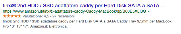 Esempio di rich snippets review