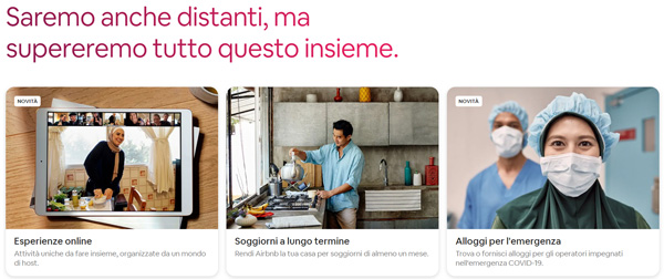 Airbnb tre forme di accoglienza