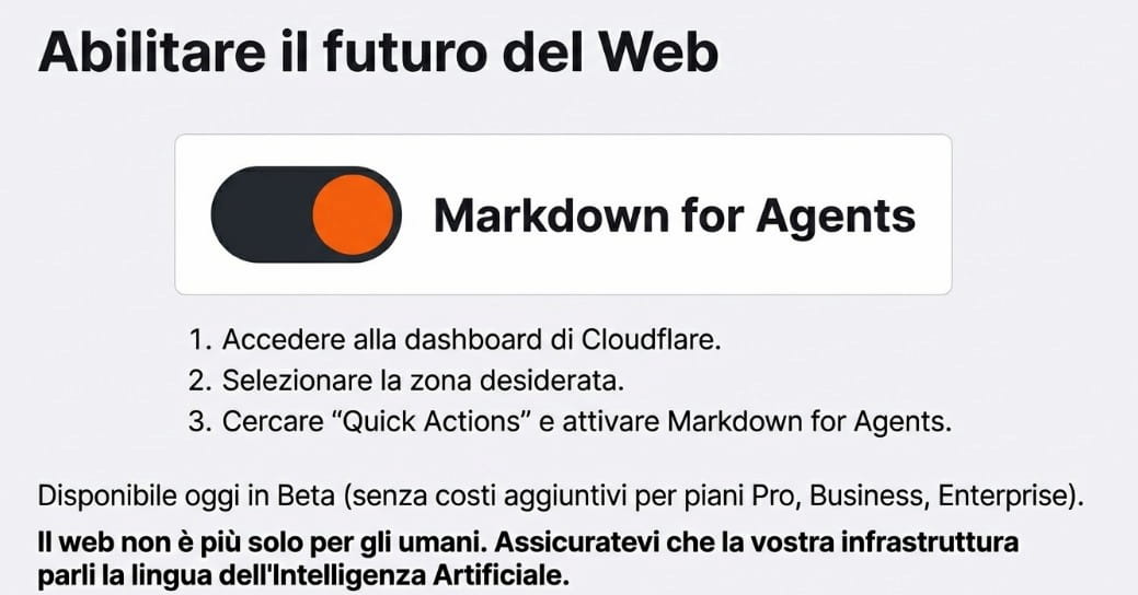 Come abilitare Markdown for Agents